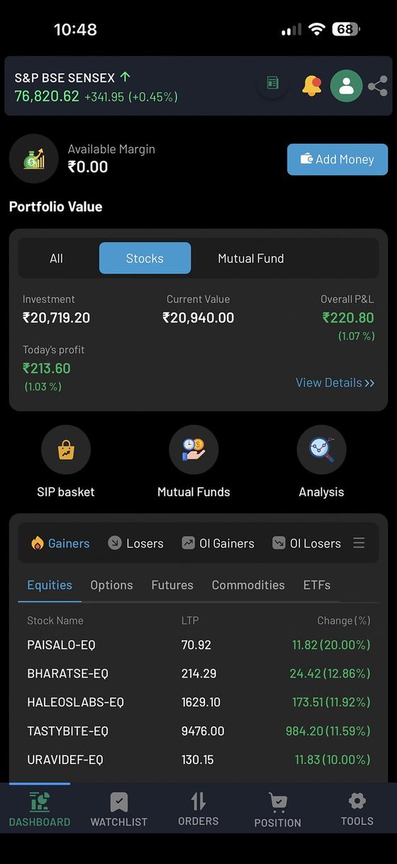 Dashboard & Portfolio — PCJ Invest
